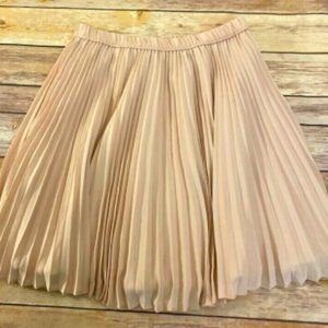 Banana Republic Blush Short Pleated Chiffon Lined Skirt Size Petite 0